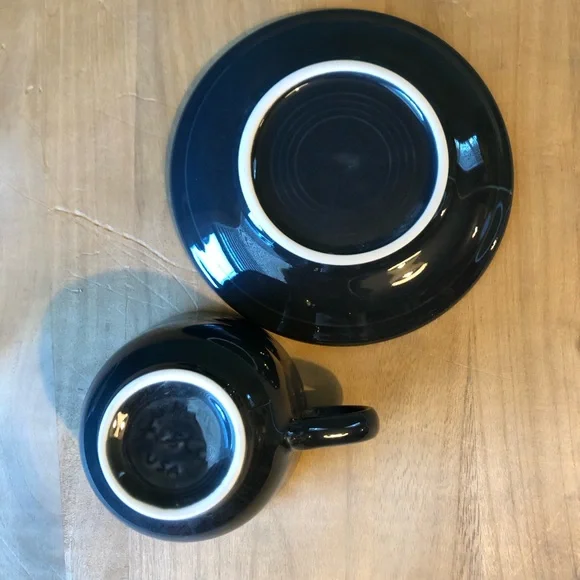 Fiestaware Cup & Saucer - BLACK - 6 oz cup - Picture 2 of 4